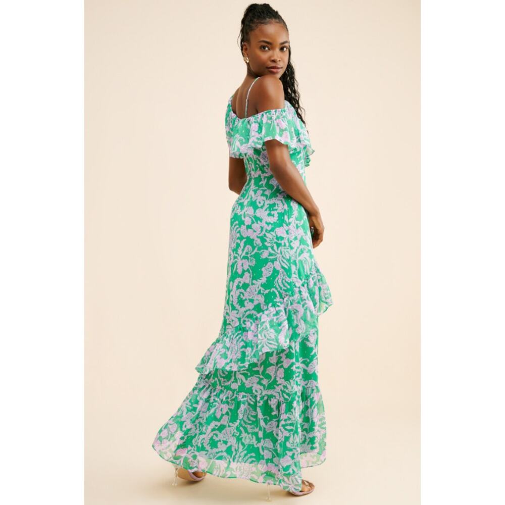 Lilly Pulitzer Rosalynn Ruffle Maxi Dress Green Size 8 - Picture 2 of 10